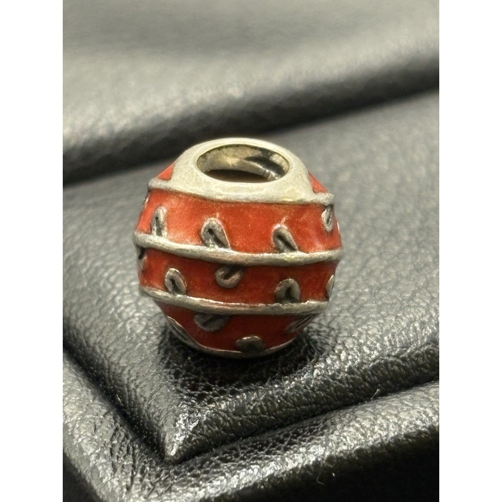 Pandora Sterling Silver Red Enamel Vines Charm Ale 925 G22